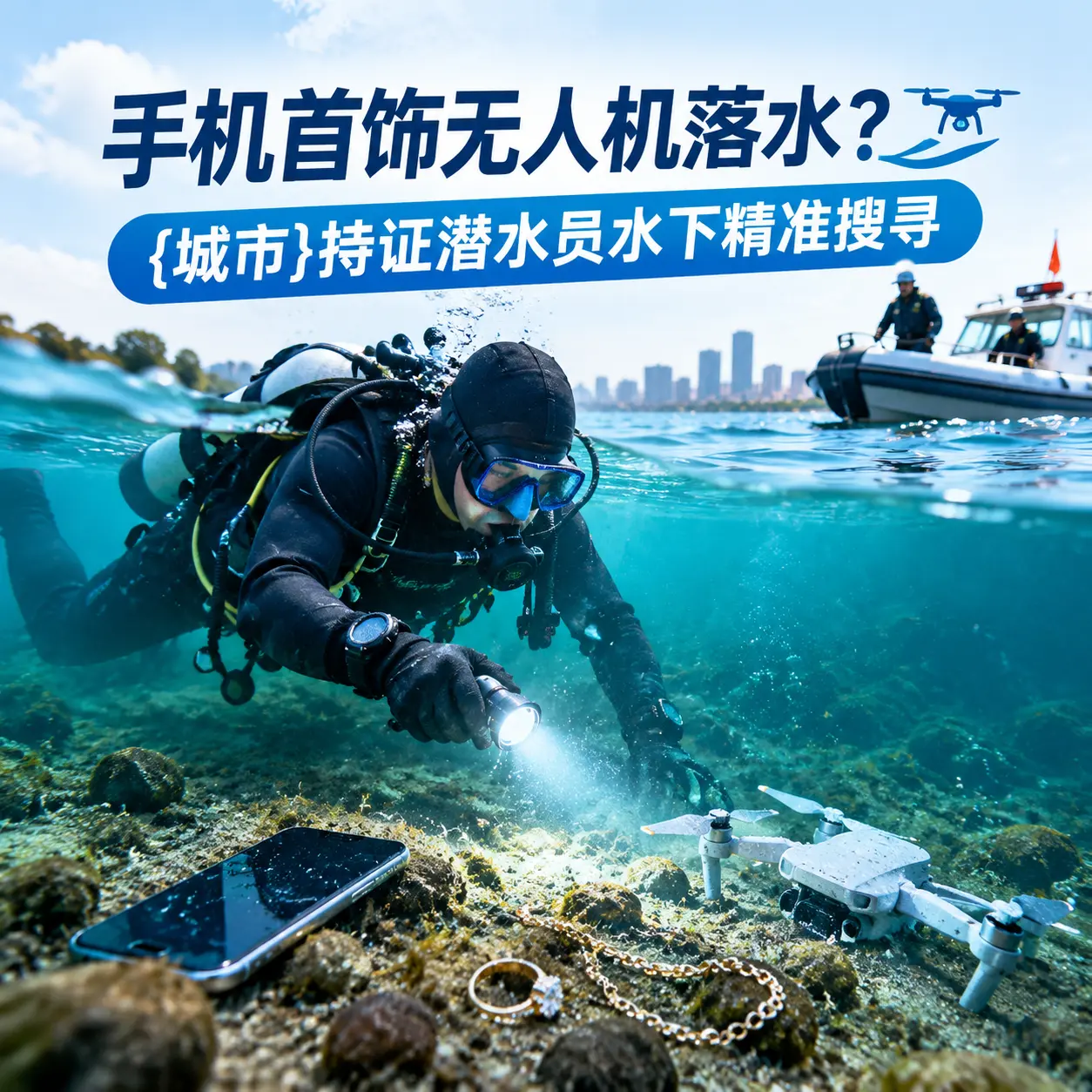手机首饰无人机落水？大庆持证潜水员水下精准搜寻